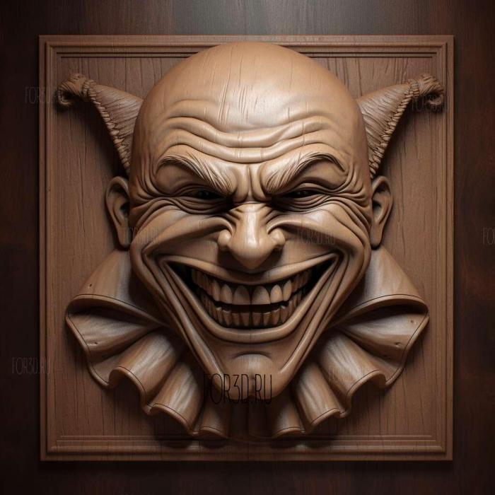 Joker grinning 2 stl model for CNC